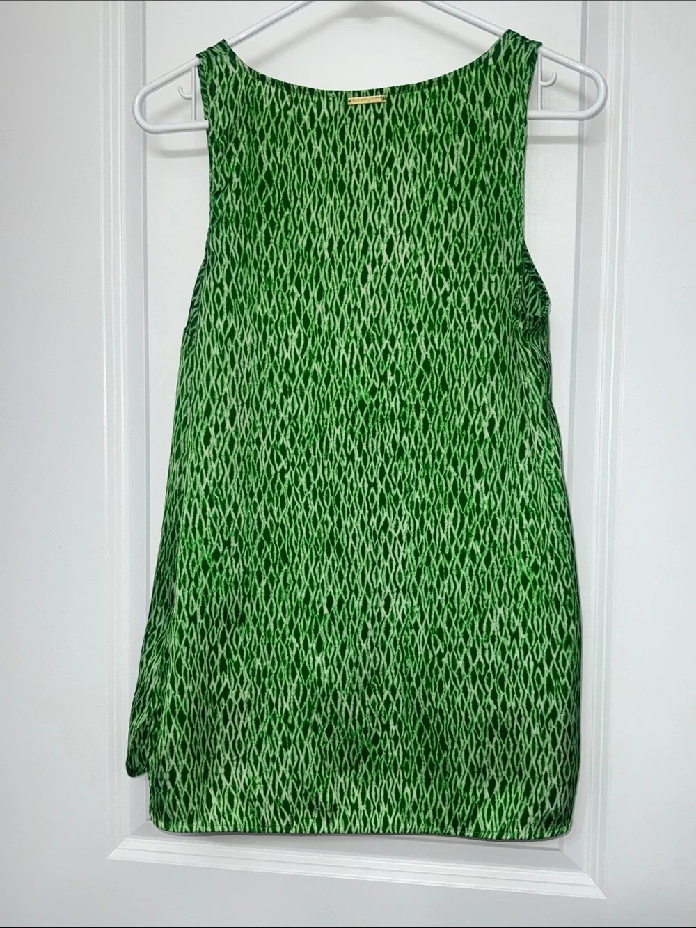 Medium Michael Kors Green Patterned Scoop Neck Tank